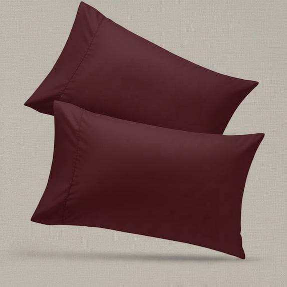 2-Pack Bamboo Rayon Cooling Pillowcases – Ultra Soft & Durable-Burgundy, Queen