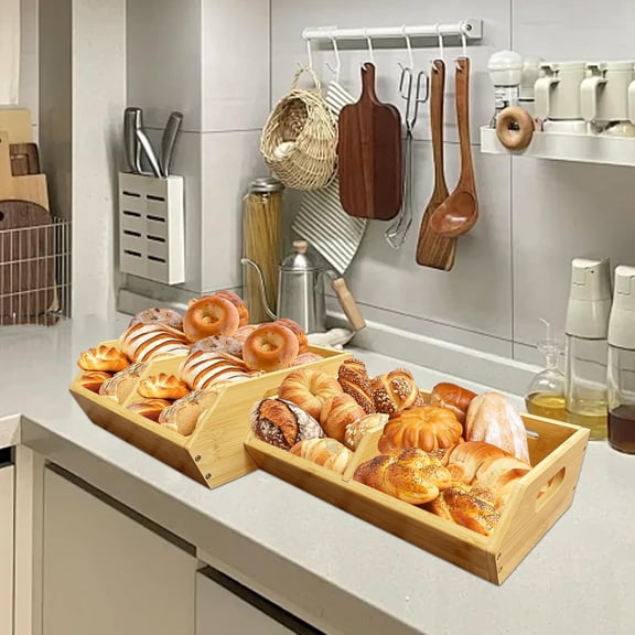 2-Pack Bamboo Vegetable Storage Bins