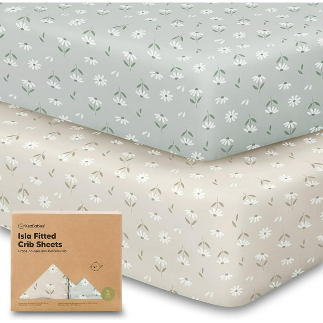 2Pack Bamboo Viscose Crib Sheets for Boys, Girls Fitted Crib Sheet, Organic Baby Crib Sheets