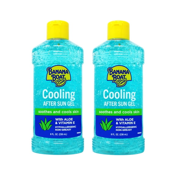 2 Pack - Banana Boat Cooling After Sun Gel with Aloe Vera and Vitamin E, 8oz
