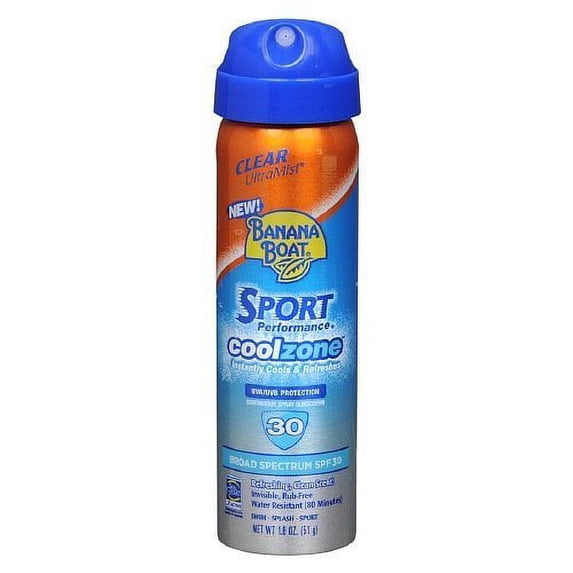 2 Pack - Banana Boat Sport CoolZone Continuous Spray, SPF 30 1.8 oz Each