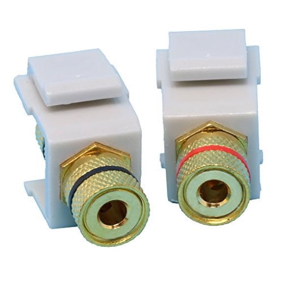 (2 Pack) Banana Jack Plugs Keystone Jacks for Speaker Connection - Gray