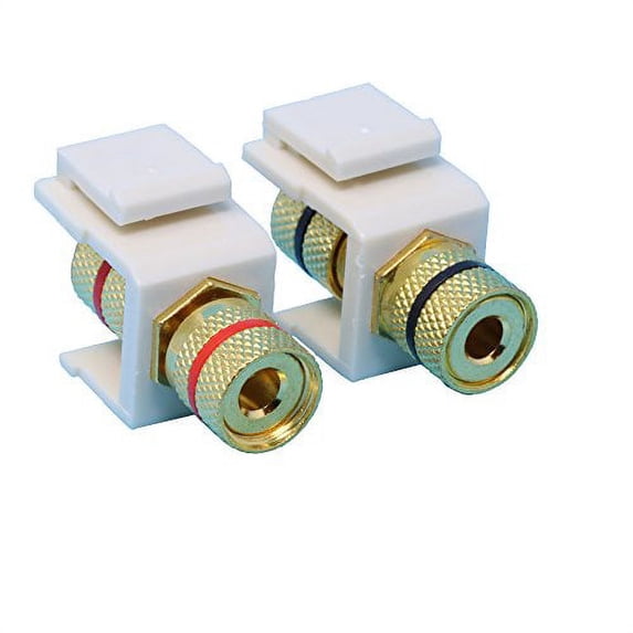(2 Pack) Banana Jack Plugs Keystone Jacks for Speaker Connection - Light Almond