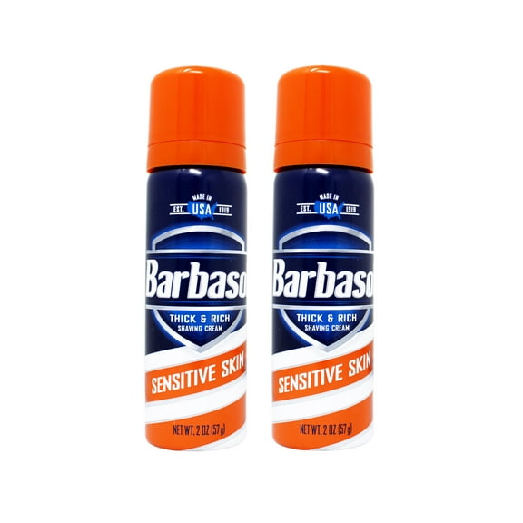 2 Pack - Barbasol Thick & Rich Shaving Cream, Sensitive Skin 2 oz