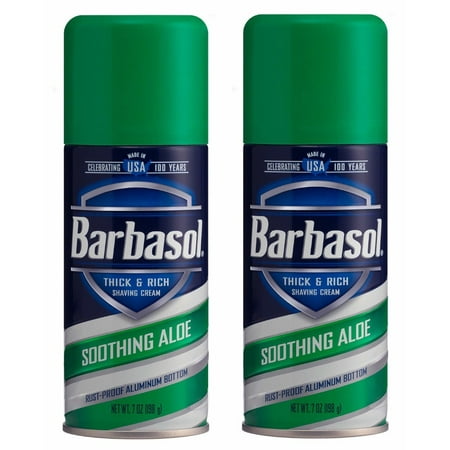 2 Pack - Barbasol Thick & Rich Shaving Cream, Soothing Aloe 7 oz