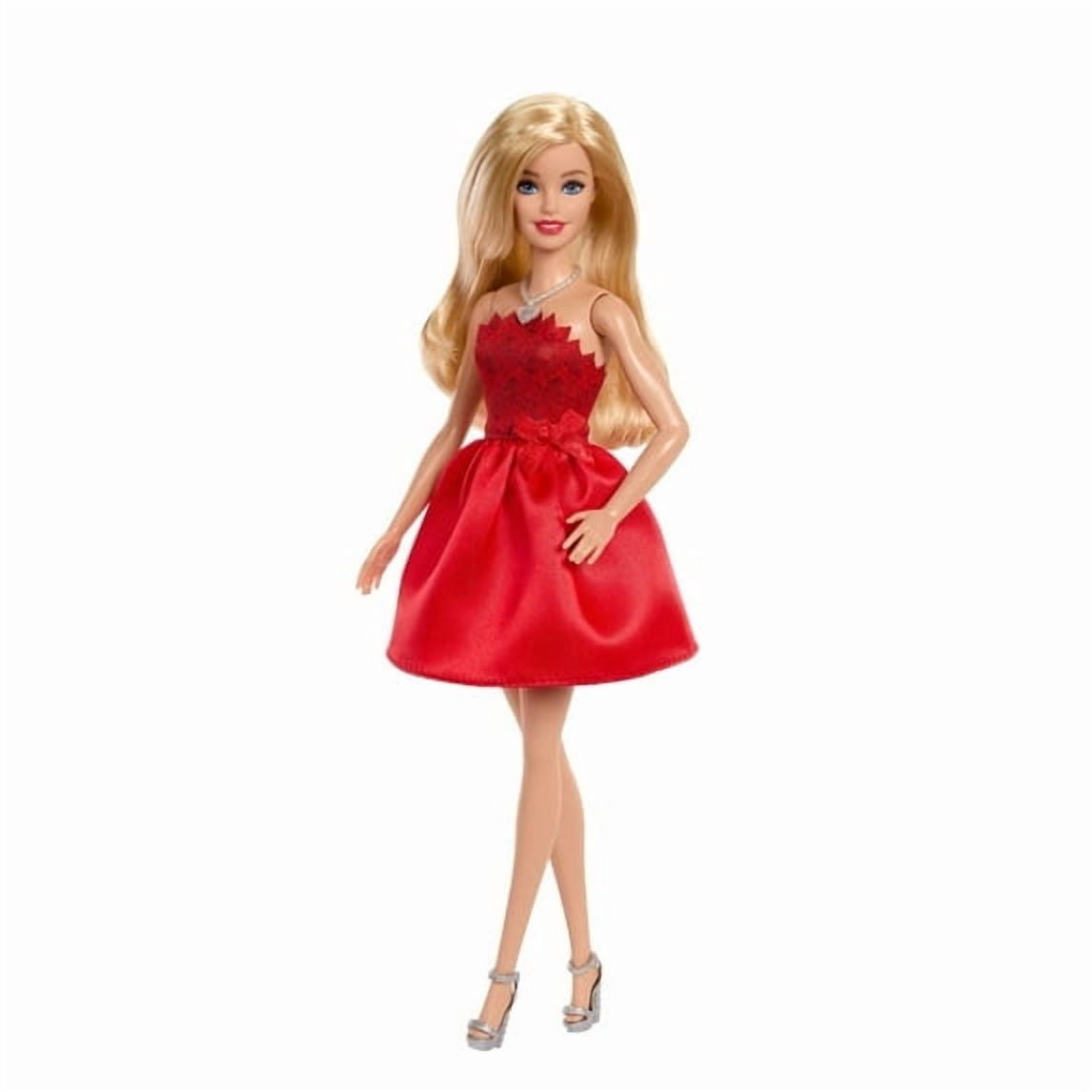 (2 Pack) Barbie Mattel 80th Anniversary Ruby-Red Celebration Fashion Doll Wearing Red Dress with Accessories