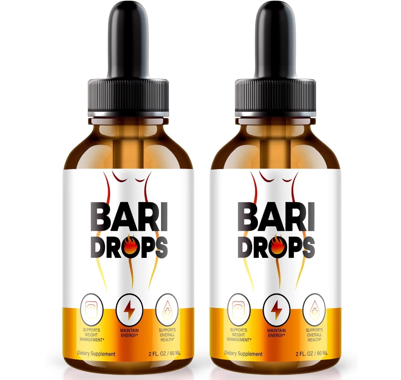 (2 Pack) Bari Drops, Maximum Strength Weight Loss Formula for a Fit and Healthy Body, All-Natural Supplement to Support Active Lifestyle, BariDrops Extract Review (60 Servings)