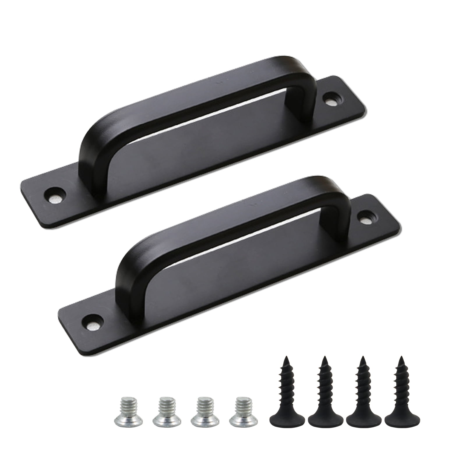 2 Pack Barn Door Handles, 5.79" Sliding Barn Door Pull Handle, Cabinet Door Handle with Screws, Heavy Duty Pull Push Door Plate Handle for Wardrobe Drawer Closet