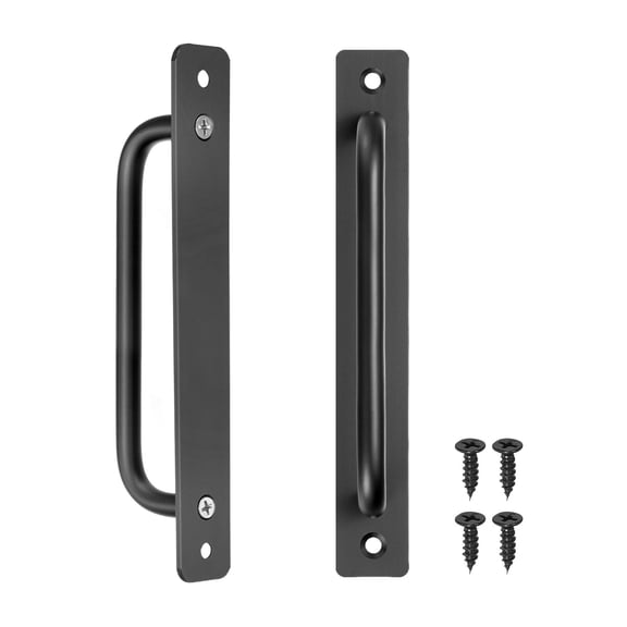 2-Pack Barn Door Handles, 6.3Inch/160mm Hole Center Aluminium Alloy Gate Handle for Bathroom/Kitchen [Black]