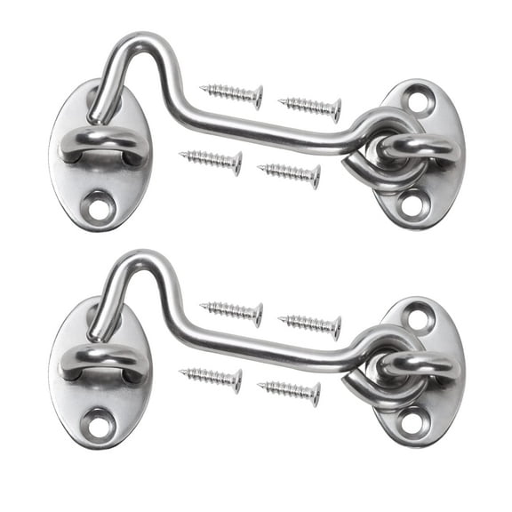 LISHAN 2 Pack 4" Rust-Resistant Metal Gate Latch for Barn Doors