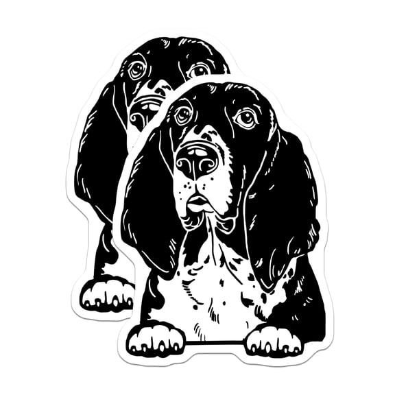 (2 Pack) Bas Hound Dog Magnets - Pet Lover - Animal Fridge Magnet - Dog Enthusiast Magnets - Cute Dog Themed Accessories - 5" On Longest Side - for Cars, Fridges, Toolboxes - Made in USA - MAG4038