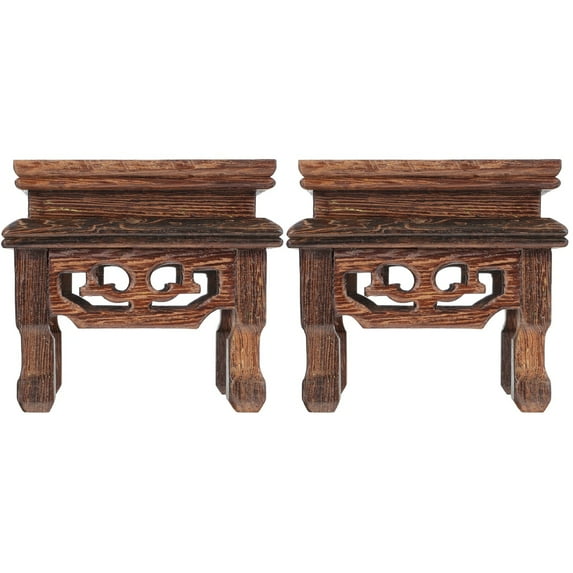 2 Pack Base Wood Bracket Flowerpot Stand Platform Planter Pots Indoor Plants