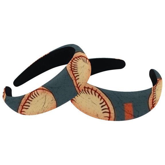 2 Pack Baseball Ball Background Headband for Women Girls - Head Band Wide Hairband Hair Accessories