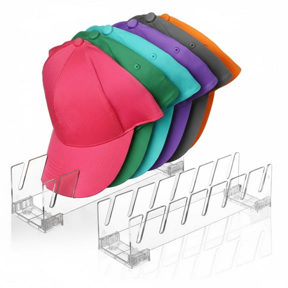 AARTVARK TEES Hat Stand for Baseball Caps, 2 pack No Install Acrylic Hat Organizer for 14 Baseball Caps Storage Organizer