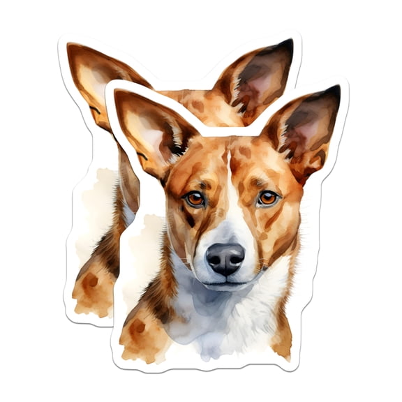 (2 Pack) Basenji Dog Magnets - Watercolor Animal Art Decor - Pet Lover Refrigerator Magnets for Home - 5 Inches On Longest Side - Thick Durable Magnet - Made in USA - MAG28983
