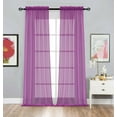 thumbnail image 1 of 2 Pack Basic Home Rod Pocket Sheer Voile Window Curtains - Assorted Colors & Sizes, 1 of 2