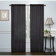 thumbnail image 1 of 2 Pack: Basic Rod Pocket Sheer Voile Window Curtains - Black, 1 of 1