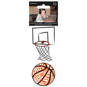 2 Pack Basketball, Hoop Embroidered Stickers, Dynamic Motion Design, Sports Themed Patch Set with Ball Sentiments, Backboard Detail, Fun Iron On, Sew On Decor for Bags, Jackets, Crafts