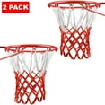 thumbnail image 1 of 2 Pack Basketball Net Replacement, Indoor or Outdoor Anti Whip Hoop Net 12 Loops, 1 of 9