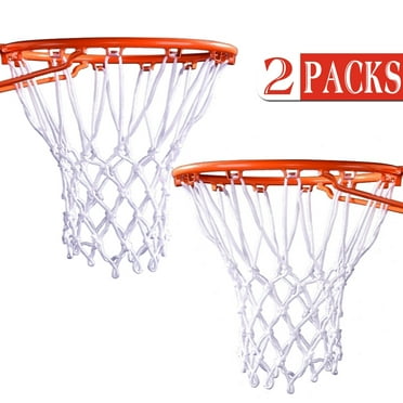 2 Pack Basketball Net Replacement, Outdoor Indoor Heavy Duty 12 Loops Anti Whip Hoop Nets