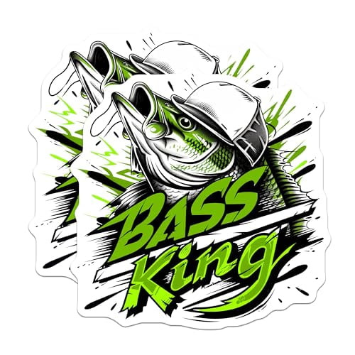 (2 Pack) Bass Fishing Magnets - King Bass Catch Magnets - Angler's Catch Decor Magnets ''' ''' - 5" On Longest Side - for Cars, Refrigerators, Toolboxes, Lockers - Made in USA BMCS3356