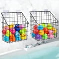 thumbnail image 1 of 2 Pack Bath Tub Toy Storage Organizer Basket, Rustproof Black Iron Holder with Hook&Drainage, Large Capacity Metal Shower Caddy for Shampoo, Bathroom Bedroom, 3-Way Mount (Wall, Hanging, Stand), 1 of 8