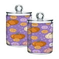 thumbnail image 1 of 2 Pack Bathroom Canisters Transparent Storage Jar for Cotton Ball, Swab, Floss Pumpkins and Daisies, 1 of 6