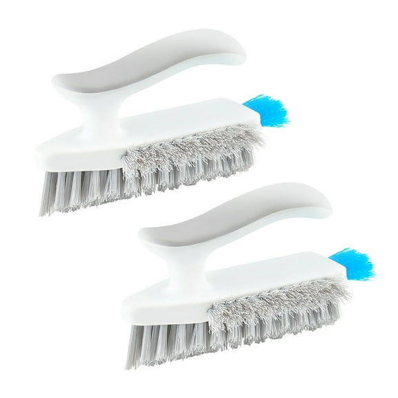 2-Pack Bathroom Cleaning Brush Set | V-Shaped Corner & Crevice Scraper | Hard Bristle Toilet & Tile Floor Brush | 90° Angle Design for Seams & Grooves