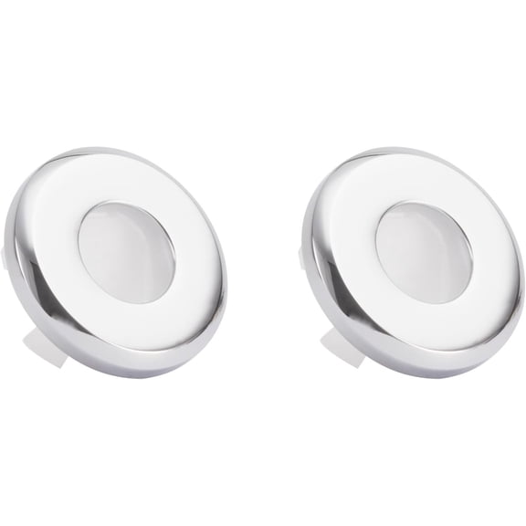 2-Pack Bathroom Sink Overflow Ring Cover, Solid Brass Decorative Trim Cap with Gravity Flap, Fits 0.87-0.95 in Basin Overflow Holes, Chrome