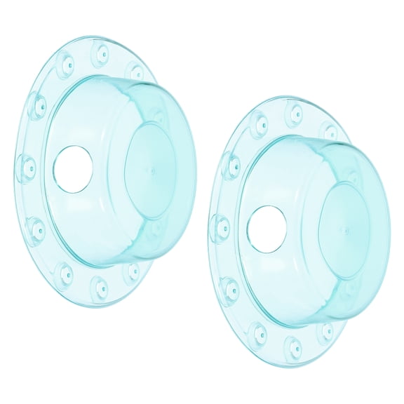 2 Pack Bathtub Overflow Drain Cover, Tub Drain Stoppers, Water Stopper Plug with Suction Cups, Adds Inches of Water for Bottomless Bath Tub Drains, Bathroom Household, Blue