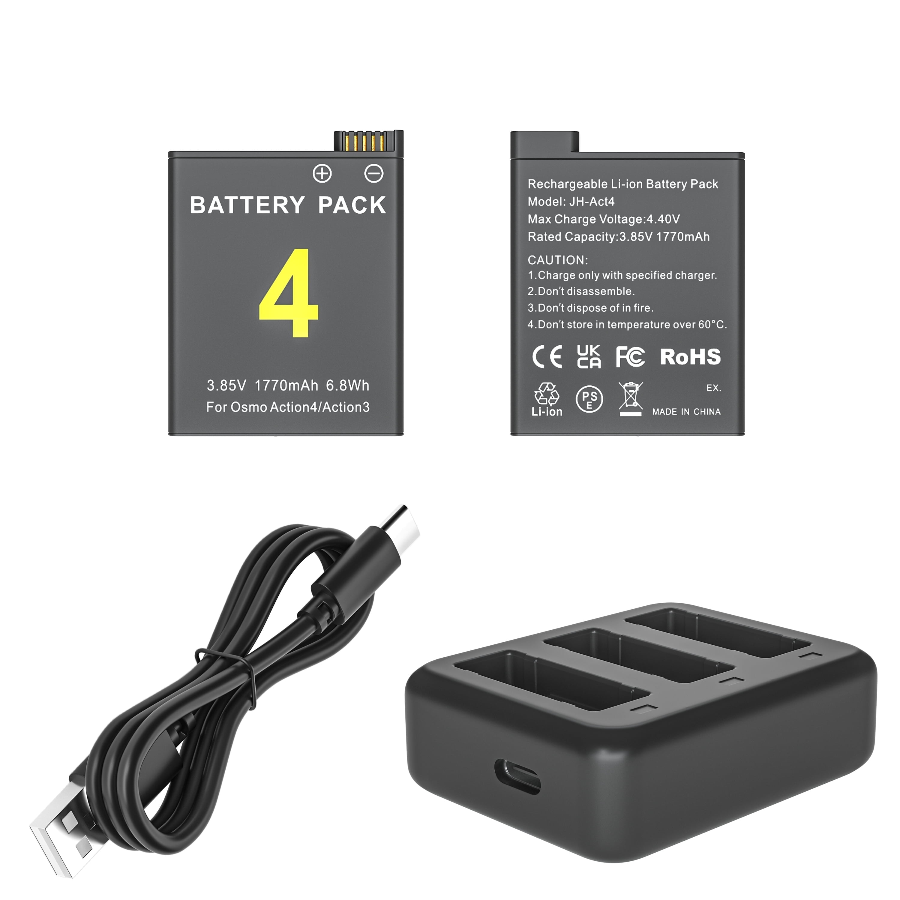 Dji Action Battery Pack Osmo Action Battery, Pack Battery