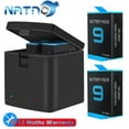 thumbnail image 1 of 2 Pack Batteries fit for GoPro Hero 9 Black, 3-Channel Battery Charger Station for Hero 12 / Hero 11 / Hero 10/ Hero 9, 1 of 9