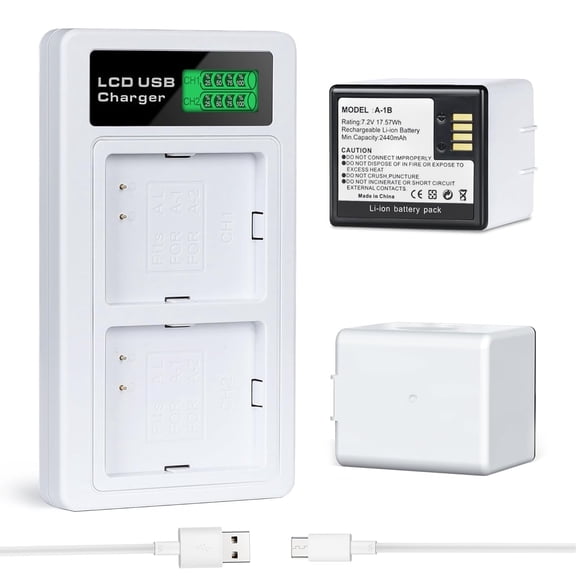 2-Pack Battery + Dual Battery Charger Charging Dock Station for ARLO PRO, PRO 2, Extra Rechargeable Camera VMA4400