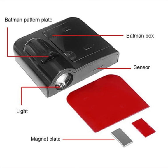 2-Pack Battery Powered Car Door LED Projector Welcome Lights with Brand Logos, ABS Housing, 3 AAA Batteries Required, 2.64 x 2.44 Inch