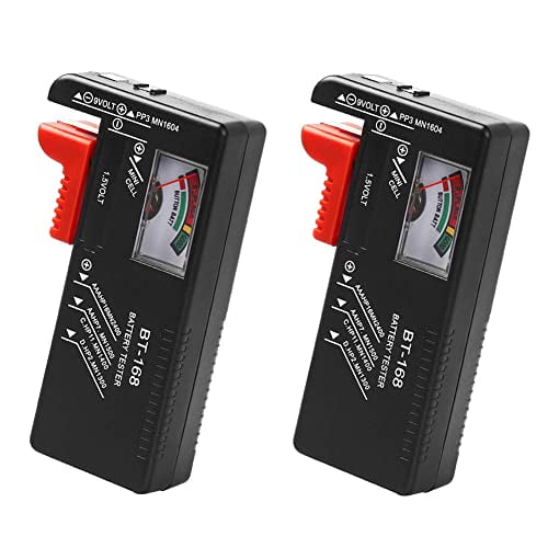 2 Pack Battery Tester,Universal Battery Checker for AA/AAA/C/D / 9V / 1.5V Button Cell Batteries Household Battery Life Level Testers Power Monitor Meter (Requires No Battery for Operation)
