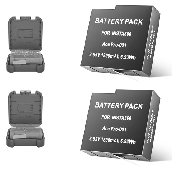 2-Pack Battery for Insta 360 Ace Pro 2/Ace Pro/Ace, 2 Pack 1800mAh Rechargeable Batteries Compatible with Insta360 Ace Pro/Ace Action Camera