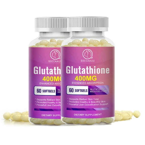(2 Pack) Glutathione Pills 120 Pcs, Protect Liver Health & Skin Care Capsules