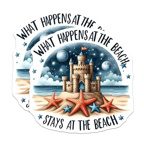 (2 Pack) Beach Fun Magnets Magnets - Sandcastle Magnet - Beach Quote Magnet - 5" On Longest Side - Made in USA - Sticks to Refrigerators & Metal Surfaces - MAG9286
