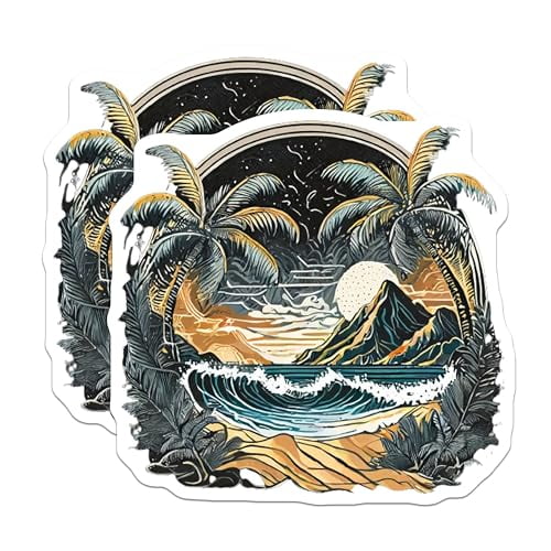 (2 Pack) Beach Sunset Magnets Magnets - 5" On Longest Side - Made in USA - Sticks to Refrigerators & Metal Surfaces - MAG9257