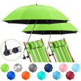 thumbnail image 1 of 2 Pack Beach Umbrella with 360 Universal Clamp, UPF50+ Umbrella Outdoor Patio Sun Protection for Chairs, Beach &Patio Use (Green, Not Include Chair), 1 of 6