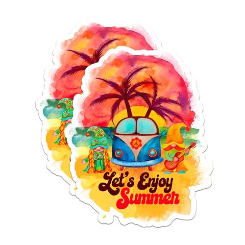 (2 Pack) Beach Vibes Magnet - Summer Decor - 5" On Longest Side - Sticks to Smooth Flat Surfaces - Made in USA - MAG9453