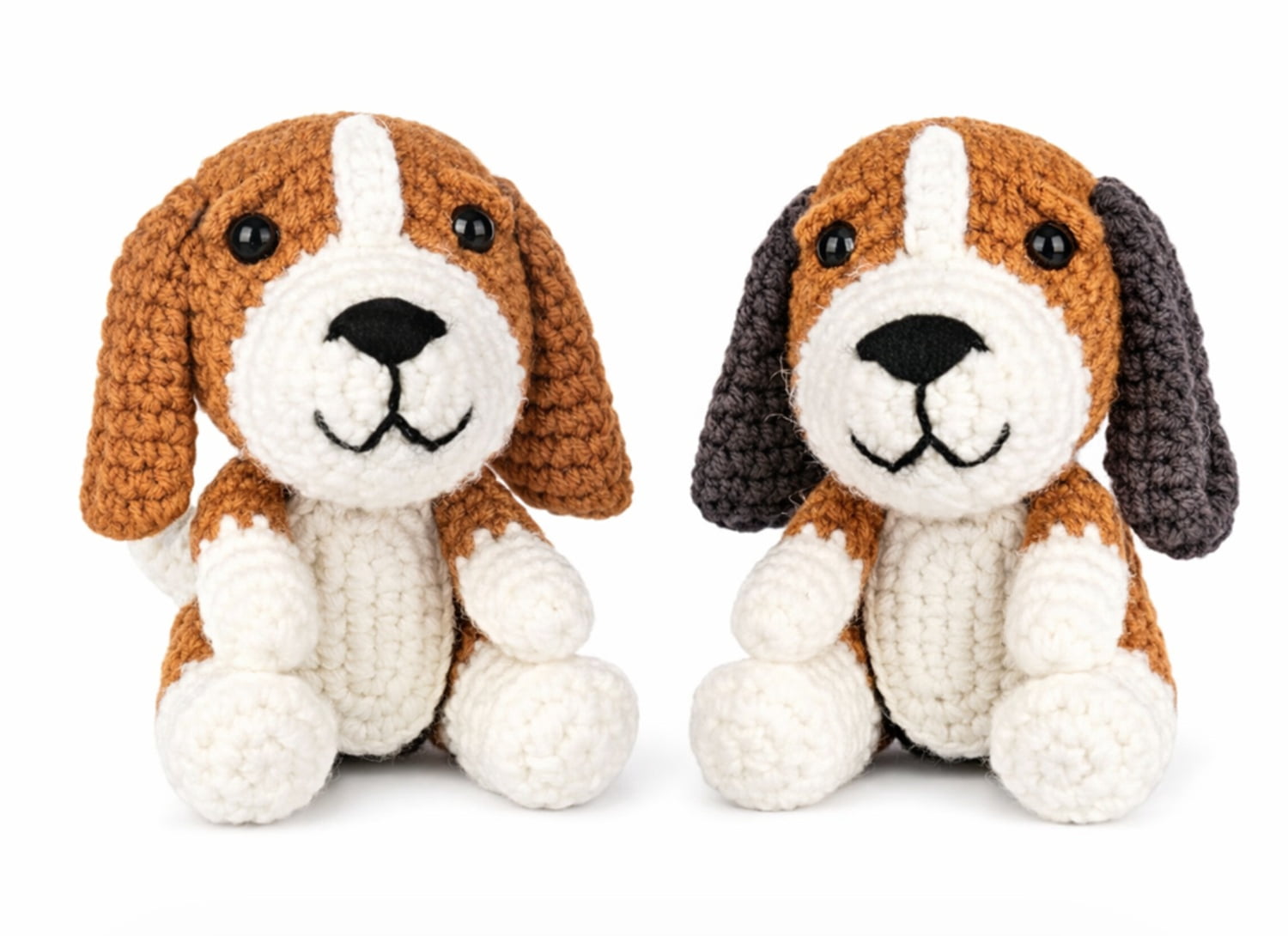 2 Pack Beagle Family Crochet Kit for Beginners, Dog Amigurumi Starter Set with Step by Step Video Tutorials, TIKA
