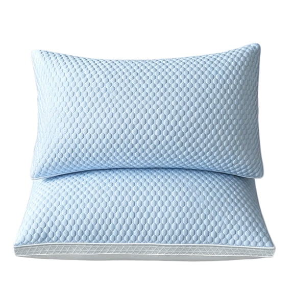 2-Pack Bean 3D Pillow (29.13" x 18.9") - Blue All-Season, Soft and Hypoallergenic