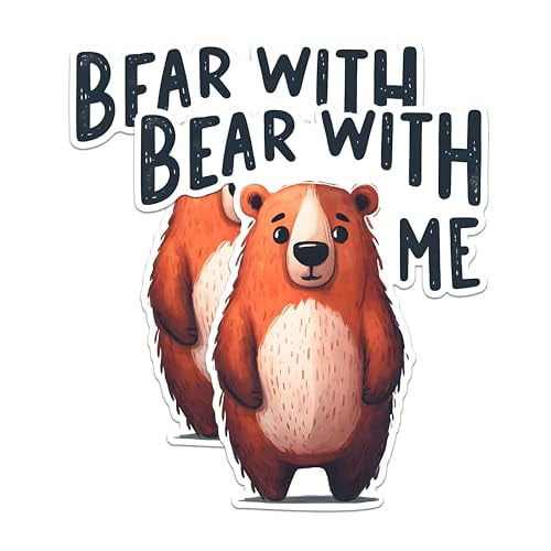 (2 Pack) Bear with Me Magnets - Cute Bear Magnets - Fun Animal Magnets for Fridge - Bear Themed Kitchen Decor Magnets- 5" On Longest Side - for Fridges, Toolboxes, Cars - Made in USA - MAG2649
