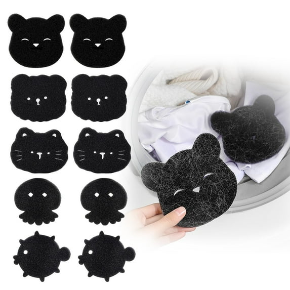 2 Pack Bear Shaped Pet Hair Remover, Reusable Washing Machine Hair Catcher, Pet Fur Catcher For Laundry Washing Machine, Easy To Install & Clean, Effective Pet Hair Removal Tool,