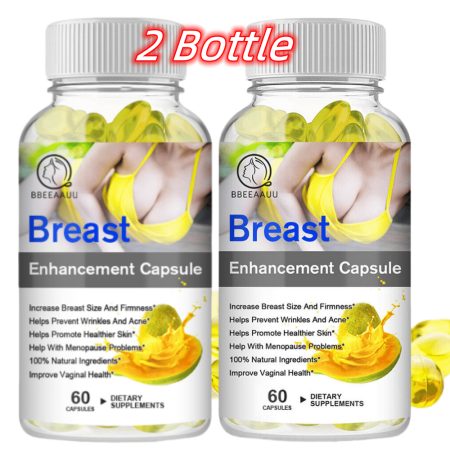 (2 Pack) Beau 100% Natural Pueraria Mirifica Papaya Extract Capsules for Breast & Skin Health - 120 Capsules Total