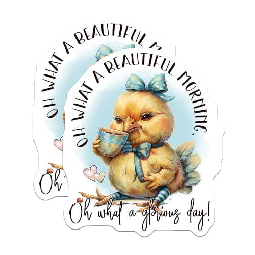 (2 Pack) Beautiful Morning Magnets - Cute Chick Design - Inspirational Kitchen - Fridge Magnet - Positive Quote - 5" On Longest Side - for Cars, Fridges, Toolboxes - Made in USA - MAG4363