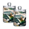 thumbnail image 1 of 2 Pack Beautiful Soft Lilies Flower Qtip Holder Dispenser Clear Plastic Storage Apothecary Jars for Cotton Swabs Balls Pads Floss, 1 of 7