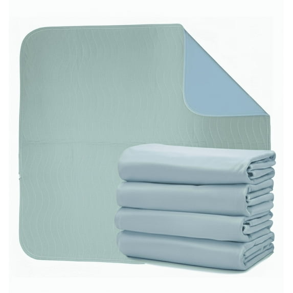 2 Pack Bed Pad Reusable Incontinence Underpads 34 x 36 Blue/Green