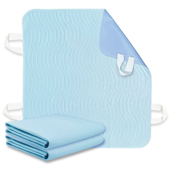 2 Pack Bed Pads for Incontinence Positioning Bed Pad with Handles for Lift and Transfer Reusable Waterproof Bed Pads Washable Incontinence Bed Pads for Elderly Hospital Home Care 36 34
